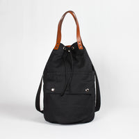 Baker black waterproof duffel backpack