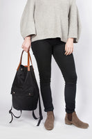 Baker black waterproof duffel backpack