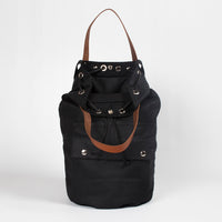 Baker black waterproof duffel backpack