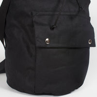 Baker black waterproof duffel backpack