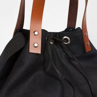 Baker black waterproof duffel backpack