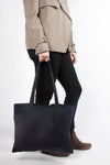 Wax waxed cotton tote shoulder bag grey black green orange blue oilcloth waterproof