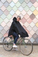 rain cycling cape poncho waterproof bike london urban oilcloth wax waxed cotton reflective be seen cycling lights rainproof oilcloth