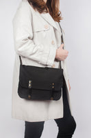 Zoe waterproof and leather satchel